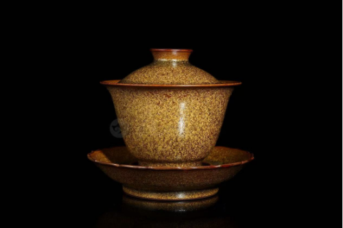 茶末留香锦葵盖碗